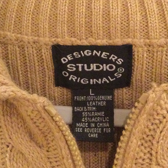 Leather Vest Camel Color Vest Large New With Tag - Picture 1 of 7